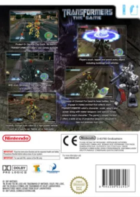 Transformers - The Game box cover back